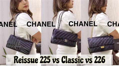 chanel reissue vs classic flap size|coco chanel reissue straps.